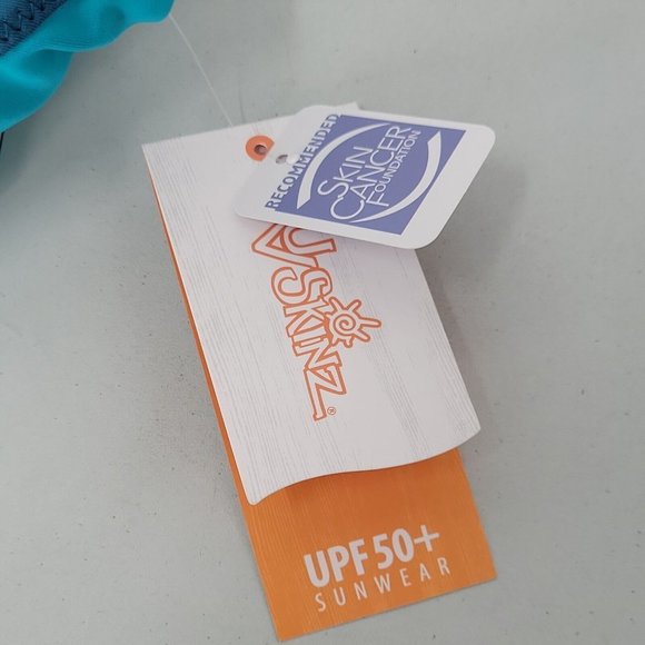 NEW UV SKINZ active Swim Top Bra Women's Size Small Padded Cups Blue Teal UPF 50 - Picture 5 of 11